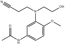 N-[3-[(2-シアノエチル)(2-ヒドロキシエチル)アミノ]-4-メトキシフェニル]アセトアミド 化学構造式