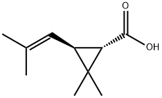 (1R,3R)-2,2-二甲基-3-(2-甲基丙-1-烯基)环丙烷-1-羧酸,2259-14-5,结构式