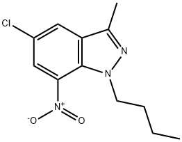 1H-INDAZOLE, 1-BUTYL-5-CHLORO-3-METHYL-7-NITRO- Struktur