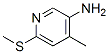 3-Pyridinamine,  4-methyl-6-(methylthio)- Structure