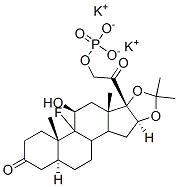 りん酸ジカリウム[9-フルオロ-11β-ヒドロキシ-16α,17-[(1-メチルエチリデン)ビス(オキシ)]-3,20-ジオキソ-5α-プレグナン-21-イル] 化学構造式