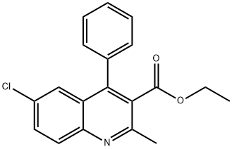 2-メチル-4-フェニル-6-クロロ-3-キノリンカルボン酸エチル 化学構造式