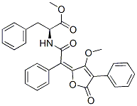 (S)-2-[[[3-Methoxy-5-oxo-4-phenylfuran-2(5H)-ylidene]phenylacetyl]amino]-3-phenylpropionic acid methyl ester Struktur