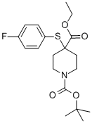1-tert-Butyl-4-ethyl 4-(4-fluorophenylthio)piperidine-1,4-dicarboxylate Struktur