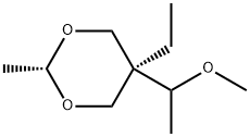 5α-Ethyl-5β-(1-methoxyethyl)-2β-methyl-1,3-dioxane Struktur