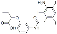 2-[3-[[2-(3-amino-2,4,6-triiodo-phenyl)acetyl]amino]phenoxy]butanoic acid,22708-55-0,结构式