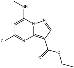 Pyrazolo[1,5-a]pyrimidine-3-carboxylic acid, 5-chloro-7-(methylamino)-, ethyl ester Struktur
