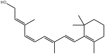 (2E,4Z,6E,8E)-3,7-dimethyl-9-(2,6,6-trimethyl-1-cyclohexenyl)nona-2,4,6,8-tetraen-1-ol 结构式