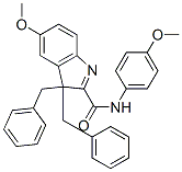 3,3-Dibenzyl-5-methoxy-N-(4-methoxyphenyl)-3H-indole-2-carboxamide,22747-80-4,结构式