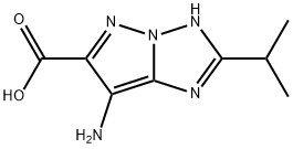 1H-Pyrazolo[1,5-b][1,2,4]triazole-6-carboxylicacid,7-amino-2-(1-methylethyl)- 结构式