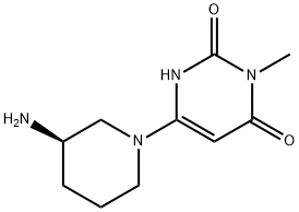 2,4(1H,3H)-Pyrimidinedione, 6-[(3R)-3-amino-1-piperidinyl]-3-methyl- Struktur