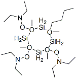 N,N',N''-[(8-ブチル-2,4,6,8-テトラメチルシクロオクタンテトラシロキサン-2,4,6-トリイル)トリス(オキシ)]トリス(N-エチルエタンアミン) 化学構造式