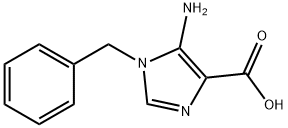 1-ベンジル-5-アミノ-1H-イミダゾール-4-カルボン酸 化学構造式