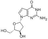 2-氨基-9-((2S,4R,5S)-4-羟基-5-(羟甲基)四氢呋喃-2-基)-3H-嘌呤-6(9H)-酮 结构式