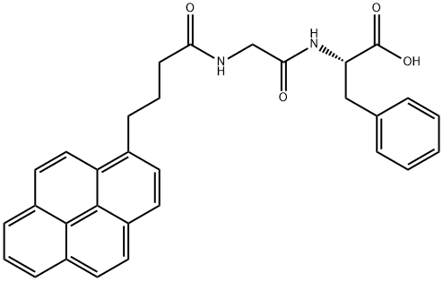 N-4-(1-ピレン)ブチロイルグリシル-L-フェニルアラニン 化学構造式