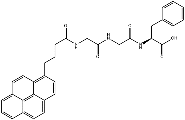 N-4-(1-ピレン)ブチロイルグリシルグリシル-L-フェニルアラニン 化学構造式