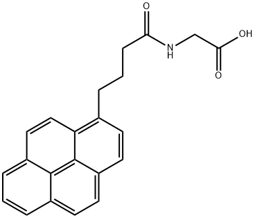 N-4-(1-ピレン)ブチロイルグリシン 化学構造式