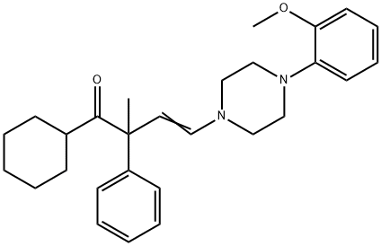 3-Buten-1-one, 1-cyclohexyl-4-[4-(2-Methoxyphenyl)-1-piperazinyl]-2-Methyl-2-phenyl- Struktur