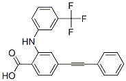 Benzoic  acid,  4-(phenylethynyl)-2-[[3-(trifluoromethyl)phenyl]amino]-  (9CI) 结构式