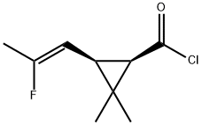 Cyclopropanecarbonyl chloride, 3-[(1Z)-2-fluoro-1-propenyl]-2,2-dimethyl-, (1R,3S)- (9CI) Structure
