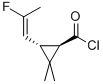 Cyclopropanecarbonyl chloride, 3-[(1E)-2-fluoro-1-propenyl]-2,2-dimethyl-, (1R,3R)- (9CI) Structure