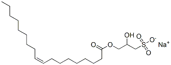 sodium 2-hydroxy-3-sulphonatopropyl oleate Struktur