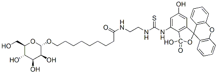 Nonanamide, N-2-(3,6-dihydroxy-3-oxospiroisobenzofuran-1(3H),9-9Hxanthen-5-yl)aminothioxomethylaminoethyl-9-(.alpha.-D-mannopyranosyloxy)- 结构式