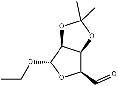 D-arabino-Pentodialdo-5,2-furanoside, ethyl 3,4-O-(1-methylethylidene)-, (5S)- (9CI) Structure
