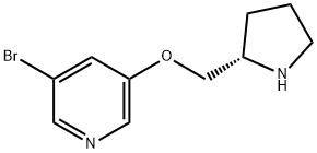 3-BROMO-5-[(2S)-2-PYRROLIDINYLMETHOXY]-PYRIDINE 化学構造式