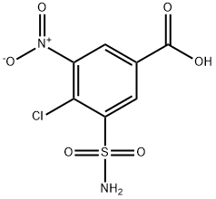 3-(アミノスルホニル)-4-クロロ-5-ニトロ安息香酸 化学構造式