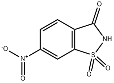 6-ニトロ-1,2-ベンズイソチアゾリン-3-オン1,1-ジオキシド 化学構造式
