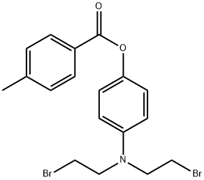 p-[ビス(2-ブロモエチル)アミノ]フェニル=p-メチルベンゾアート 化学構造式