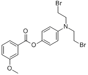 p-[ビス(2-ブロモエチル)アミノ]フェニル=m-メトキシベンゾアート 化学構造式