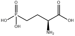 (2S)-2-アミノ-4-(ジヒドロキシホスフィニル)ブタン酸 化学構造式