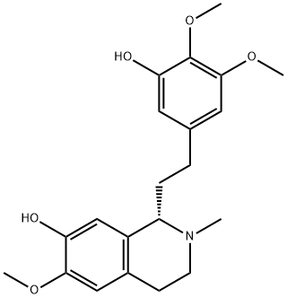 [1S,(-)]-1,2,3,4-Tetrahydro-1-[2-(3-hydroxy-4,5-dimethoxyphenyl)ethyl]-6-methoxy-2-methylisoquinoline-7-ol Structure