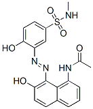 N-[7-hydroxy-8-[[2-hydroxy-5-[(methylamino)sulphonyl]phenyl]azo]-1-naphthyl]acetamide Struktur