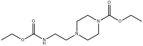 4-[2-(エトキシカルボニルアミノ)エチル]-1-ピペラジンカルボン酸エチル 化学構造式