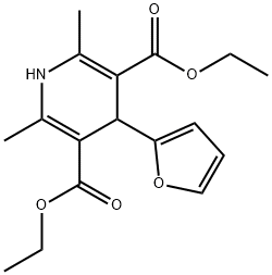 diethyl 4-(2-furyl)-2,6-dimethyl-1,4-dihydropyridine-3,5-dicarboxylate 结构式