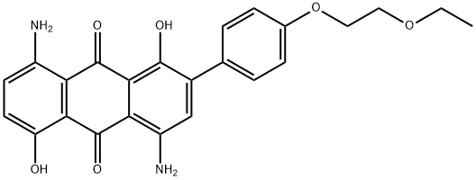 4,8-二氨基-2-[4-(2-乙氧乙氧基)苯基]-1,5-二羟基-9,10-蒽二酮, 23119-35-9, 结构式