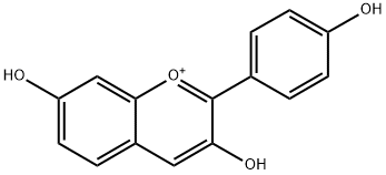 3,7-Dihydroxy-2-(4-hydroxyphenyl)-1-benzopyrylium Structure