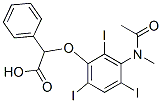 2-[3-(N-メチルアセチルアミノ)-2,4,6-トリヨードフェノキシ]-2-フェニル酢酸 化学構造式