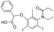 2-[3-(N-エチルプロピオニルアミノ)-2,4,6-トリヨードフェノキシ]-2-フェニル酢酸 化学構造式