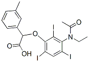 2-[3-(N-エチルアセチルアミノ)-2,4,6-トリヨードフェノキシ]-2-(m-トリル)酢酸 化学構造式