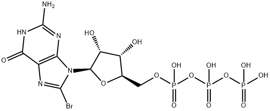 8-bromoguanosine triphosphate 化学構造式