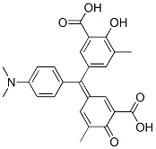 5-[(3-carboxy-5-methyl-4-oxo-2,5-cyclohexadien-1-ylidene)[4-(dimethylamino)phenyl]methyl]-3-methylsalicylic acid  Structure