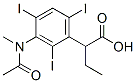 2-[2,4,6-トリヨード-3-[N-メチル(アセチル)アミノ]フェニル]酪酸 化学構造式