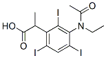 2-[3-(N-エチルアセチルアミノ)-2,4,6-トリヨードフェニル]プロピオン酸 化学構造式