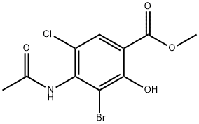 4-甲基-乙酰氨基-3-溴-5-氯-2-羟基-苯甲酸酯,232941-14-9,结构式