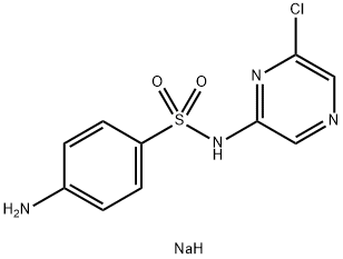 sodium N-(6-chloropyrazinyl)sulphanilamidate Struktur