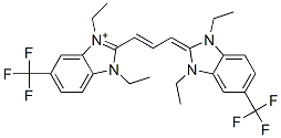 2-[3-[1,3-diethyl-1,3-dihydro-5-(trifluoromethyl)-2H-benzimidazol-2-ylidene]-1-propenyl]-1,3-diethyl-5-(trifluoromethyl)-1H-benzimidazolium,23313-92-0,结构式